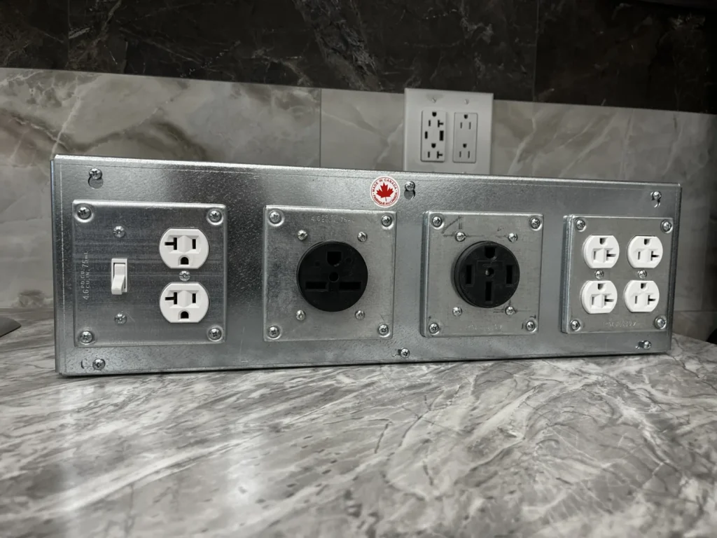 Completed TRU-BOX enclosure with mixed device plates